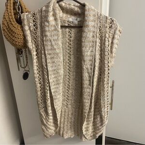 Forever 21. Open Stitched Taupe Cardigan